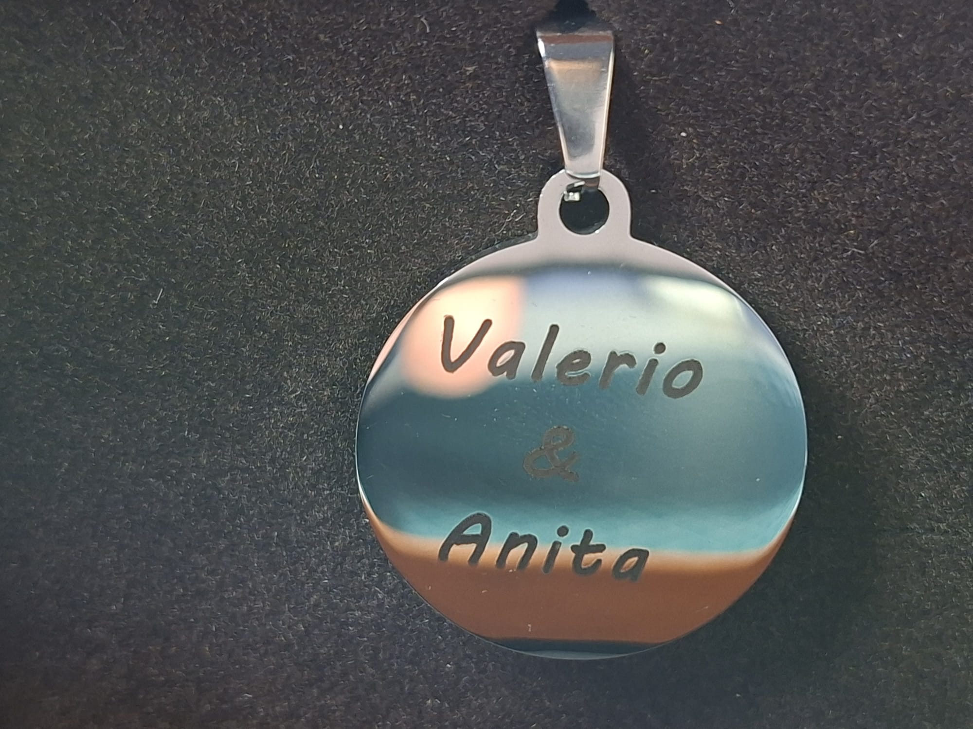Collana personalizzata in acciaio incisa - immagine 3