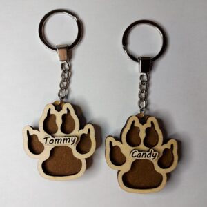 Portachiavi Zampa personalizzabile in legno